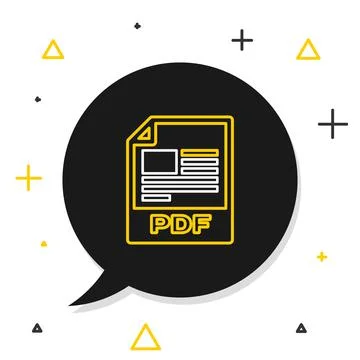 Line PDF file document. Download pdf button icon isolated on white background Illustrazione stock