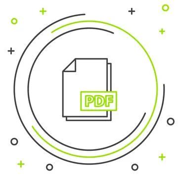 Line PDF file document. Download pdf button icon isolated on white background 스톡 일러스트