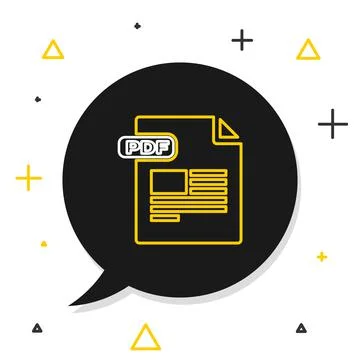Line PDF file document. Download pdf button icon isolated on white background Stock Illustration