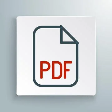 Line PDF file document. Download pdf button icon isolated on white background Illustrazione stock
