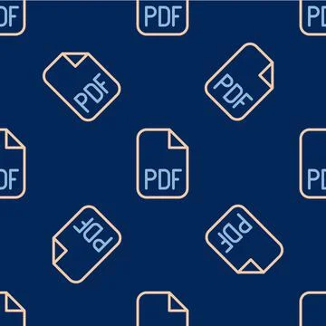 Line PDF file document. Download pdf button icon isolated seamless pattern on イラスト素材