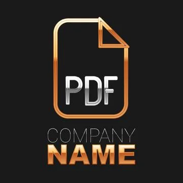 Line PDF file document. Download pdf button icon isolated on black background Illustration