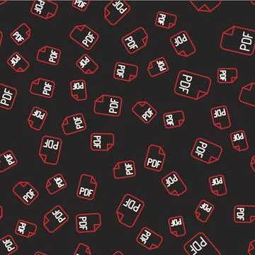Line PDF file document. Download pdf button icon isolated seamless pattern on 스톡 일러스트