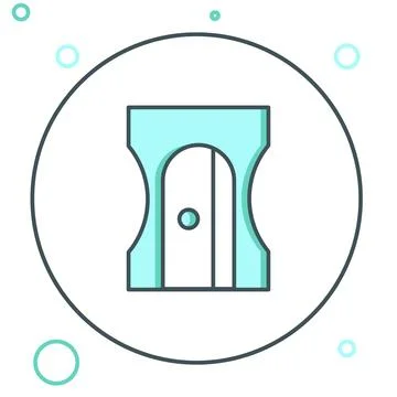 Line Pencil sharpener icon isolated on white background. Colorful outline c.. Stock Illustration