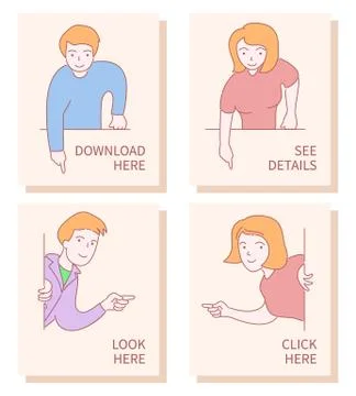 Line people set 3 Stock Illustration