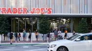 Line Of People Waiting At Grocery Store During Covid-19 Coronavirus Pandemic Stock Footage