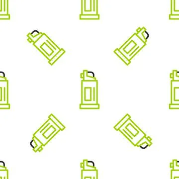 Line Pepper spray icon isolated seamless pattern on white background. OC gas Stock Illustration