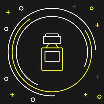 Line Perfume icon isolated on black background. Colorful outline concept. Vec Ilustração Stock