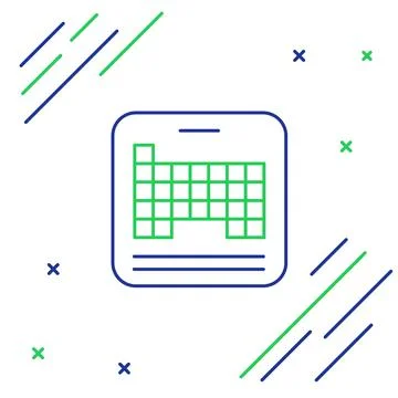 Line Periodic table of the elements icon isolated on white background. Colorful イラスト素材