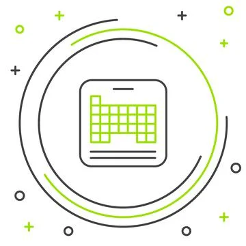 Line Periodic table of the elements icon isolated on white background. Colorful 스톡 일러스트