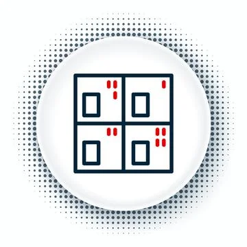 Line Periodic table of the elements icon isolated on white background. Colorful Stock Illustration