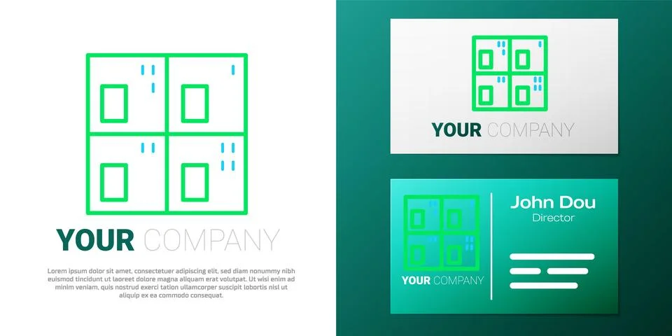 Line Periodic table of the elements icon isolated on white background. Colo.. Stock Illustration