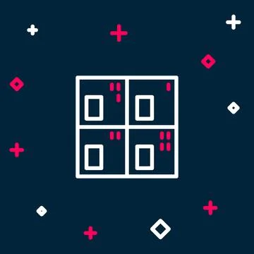 Line Periodic table of the elements icon isolated on blue background. Color.. Illustrazione stock