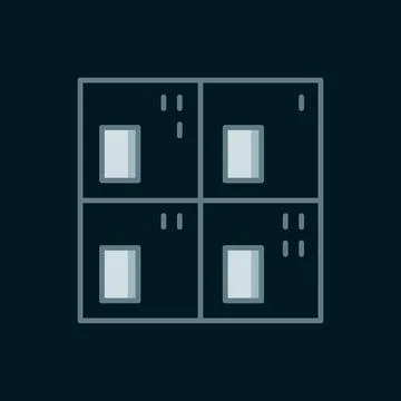 Line Periodic table of the elements icon isolated on black background. Flat.. イラスト素材