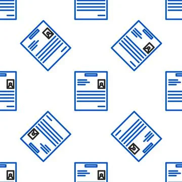 Line Personal document icon isolated seamless pattern on white background. File Illustrazione stock