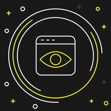 Line Personal information collection icon isolated on black background Stock Illustration