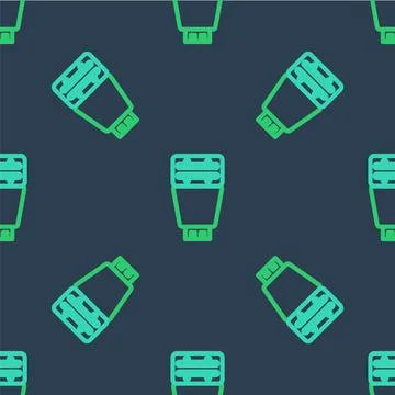 Line Photo camera flash icon isolated seamless pattern on blue background. .. 스톡 일러스트