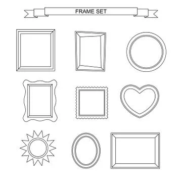 Line photo frames Illustrazione stock