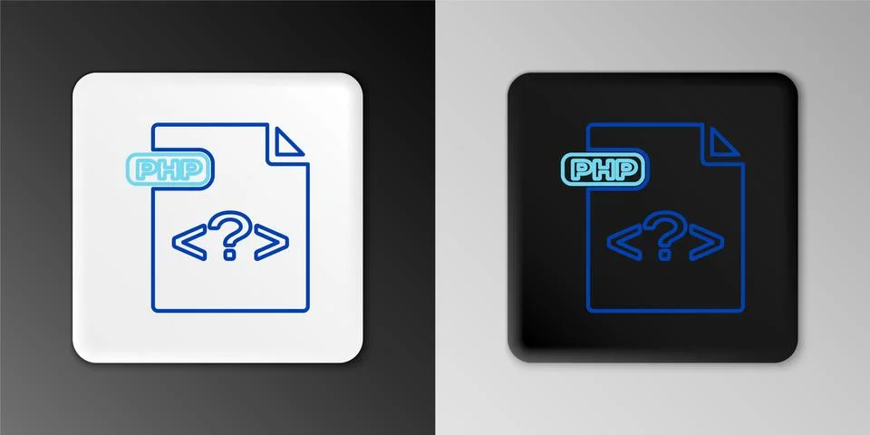 Line PHP file document. Download php button icon isolated on grey background Stock-Illustration