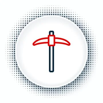 Line Pickaxe icon isolated on white background. Colorful outline concept. V.. Illustration