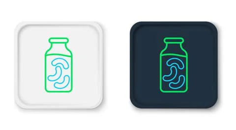 Line Pickled cucumbers in a jar icon isolated on white background. Colorful Stock Illustration