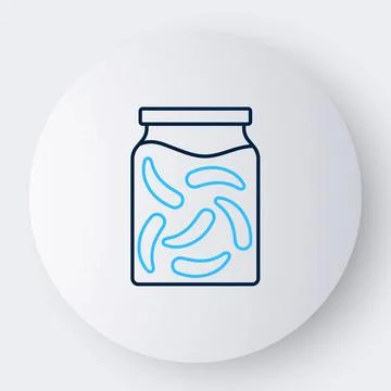 Line Pickled cucumbers in a jar icon isolated on white background. Colorful Stock Illustration