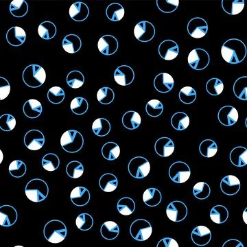 Line Pie chart infographic icon isolated seamless pattern on black background 스톡 일러스트