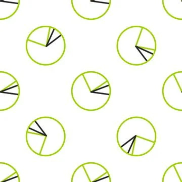 Line Pie chart infographic icon isolated seamless pattern on white background Stock Illustration