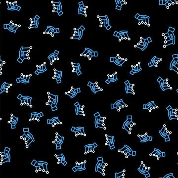 Line Pie chart infographic icon isolated seamless pattern on black background Illustrazione stock