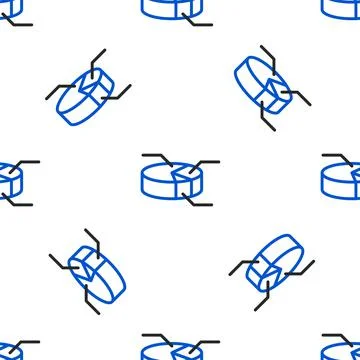 Line Pie chart infographic icon isolated seamless pattern on white background Stock Illustration