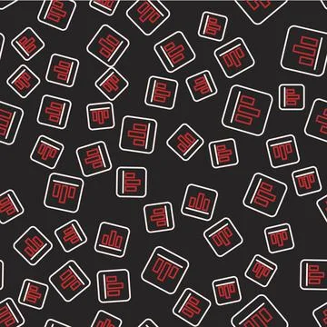 Line Pie chart infographic icon isolated seamless pattern on black background 스톡 일러스트