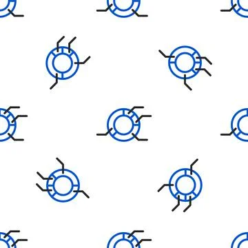 Line Pie chart infographic icon isolated seamless pattern on white background Illustrazione stock
