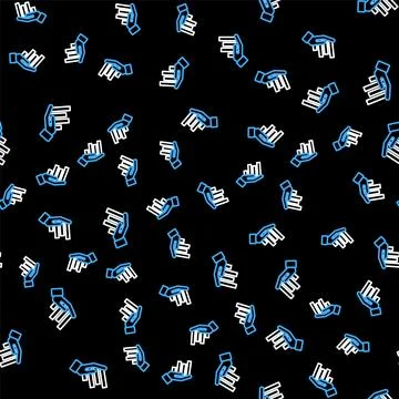 Line Pie chart infographic icon isolated seamless pattern on black background Stock Illustration