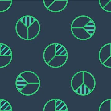 Line Pie chart infographic icon isolated seamless pattern on blue backgroun.. 스톡 일러스트