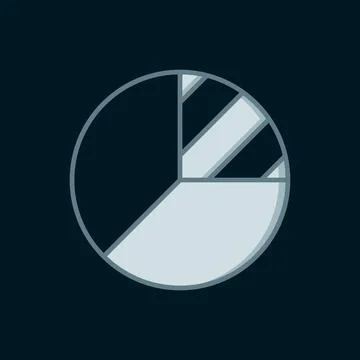 Line Pie chart infographic icon isolated on black background. Diagram chart.. Stock Illustration