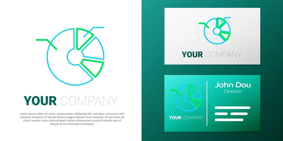 Line Pie chart infographic icon isolated on white background. Diagram chart.. Stock Illustration