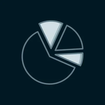 Line Pie chart infographic icon isolated on black background. Diagram chart.. Stock Illustration