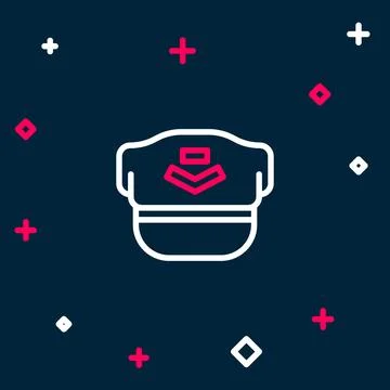 Line Pilot hat icon isolated on blue background. Colorful outline concept. .. 스톡 일러스트