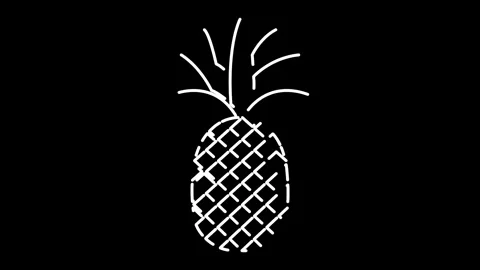 Line pineapple icon fruit simple animation design Stock Footage 323840901