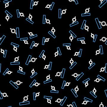 Line Pirate eye patch icon isolated seamless pattern on black background. Pirate Ilustración de archivo