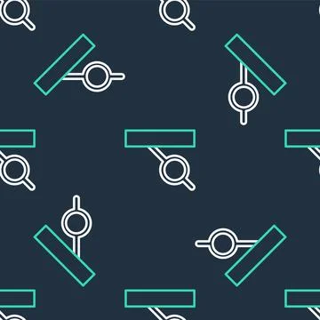 Line Pirate eye patch icon isolated seamless pattern on black background. Pirate Ilustración de archivo