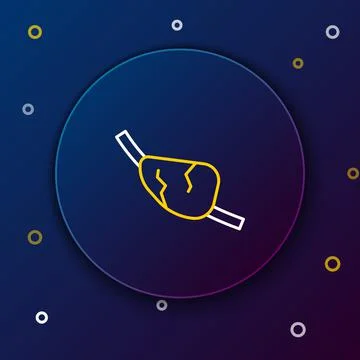 Line Pirate eye patch icon isolated on blue background. Pirate accessory Ilustración de archivo