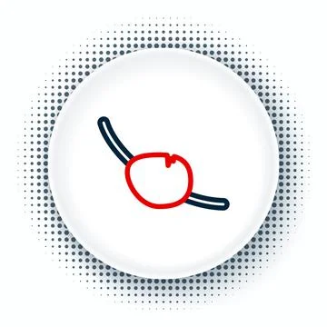Line Pirate eye patch icon isolated on white background. Pirate accessory Illustrazione stock