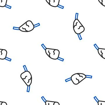 Line Pirate eye patch icon isolated seamless pattern on white background. Pirate 库存插图