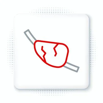 Line Pirate eye patch icon isolated on white background. Pirate accessory Stock Illustration