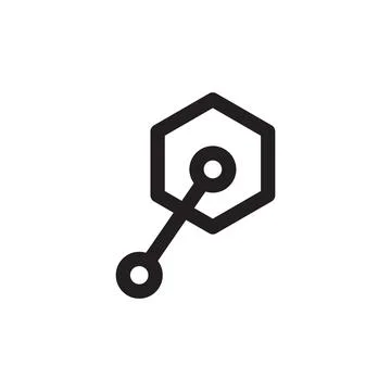 Line piston with hexagon logo design, vector graphic symbol icon illustrati.. Stock Illustration