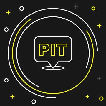 Line Pit stop icon isolated on black background. Colorful outline concept イラスト素材