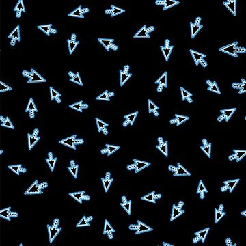 Line Pixel arrow cursor icon isolated seamless pattern on black background Stock Illustration