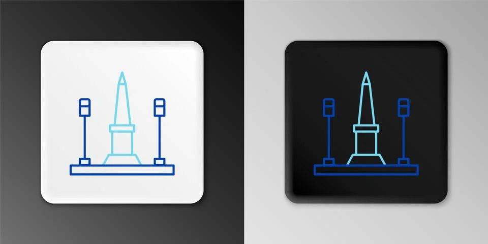 Line Place De La Concorde in Paris, France icon isolated on grey background イラスト素材