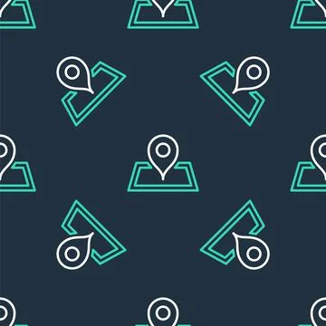 Line Placeholder on map paper in perspective icon isolated seamless pattern on Stock Illustration